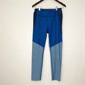 Outdoor Voices Blue Tri-Tone 7/8 Leggings